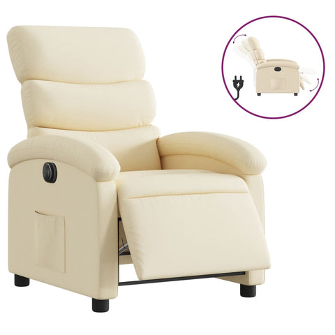 vidaXL Relaxsessel Elektrisch Creme Stoff