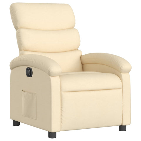 vidaXL Relaxsessel Elektrisch Creme Stoff