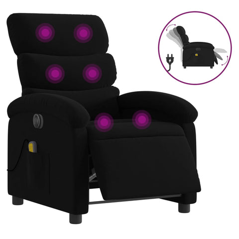 vidaXL Massagesessel Elektrisch Schwarz Stoff