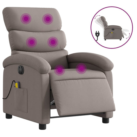 vidaXL Massagesessel Elektrisch Taupe Stoff