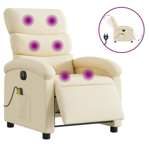 vidaXL Massagesessel Elektrisch Creme Stoff