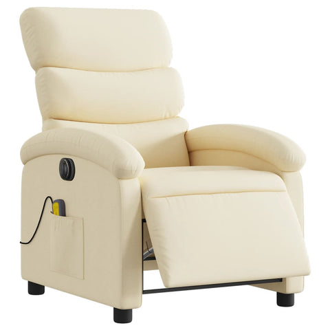 vidaXL Massagesessel Elektrisch Creme Stoff