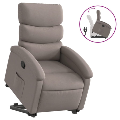 vidaXL Relaxsessel mit Aufstehhilfe Taupe Stoff