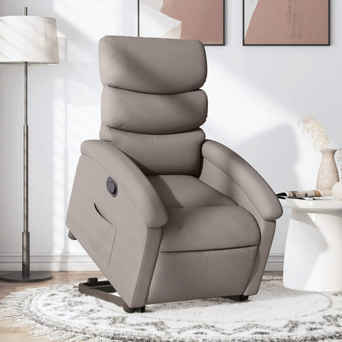 vidaXL Relaxsessel mit Aufstehhilfe Taupe Stoff