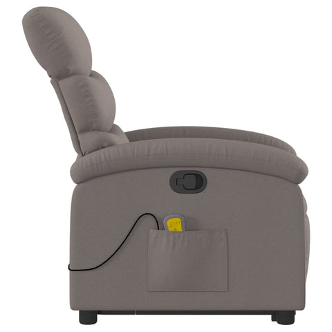 vidaXL Massagesessel mit Aufstehhilfe Taupe Stoff