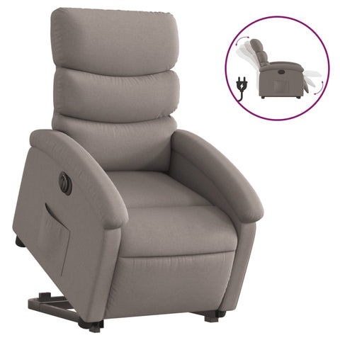 vidaXL Relaxsessel mit Aufstehhilfe Elektrisch Taupe Stoff