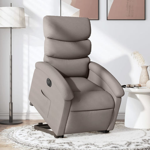 vidaXL Relaxsessel mit Aufstehhilfe Elektrisch Taupe Stoff