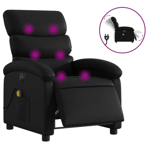 vidaXL Massagesessel Elektrisch Schwarz Kunstleder