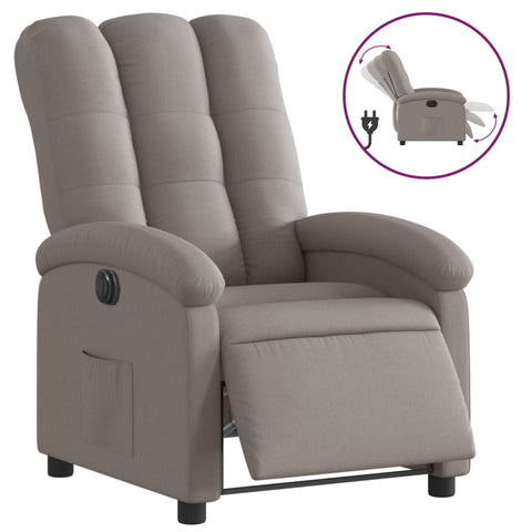 vidaXL Relaxsessel Elektrisch Taupe Stoff