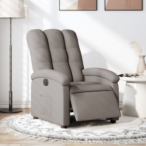 vidaXL Relaxsessel Elektrisch Taupe Stoff