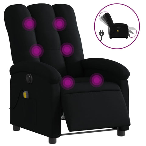 vidaXL Massagesessel Elektrisch Schwarz Stoff