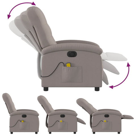 vidaXL Massagesessel Elektrisch Taupe Stoff