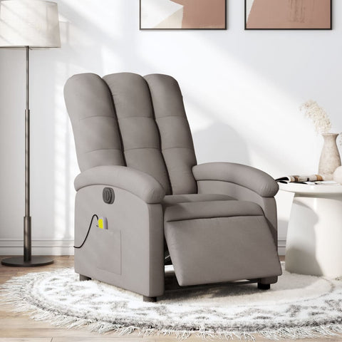 vidaXL Massagesessel Elektrisch Taupe Stoff