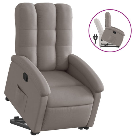 vidaXL Relaxsessel mit Aufstehhilfe Taupe Stoff