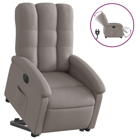 vidaXL Relaxsessel mit Aufstehhilfe Elektrisch Taupe Stoff