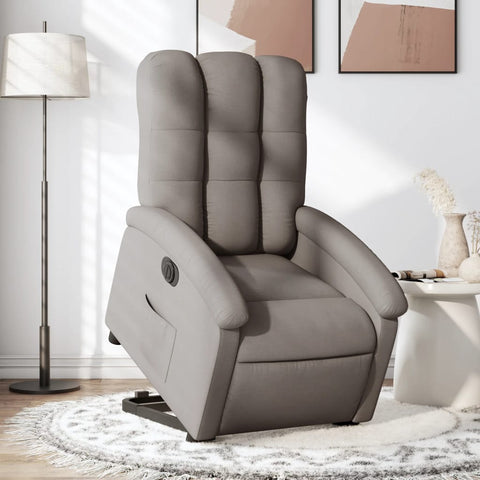 vidaXL Relaxsessel mit Aufstehhilfe Elektrisch Taupe Stoff