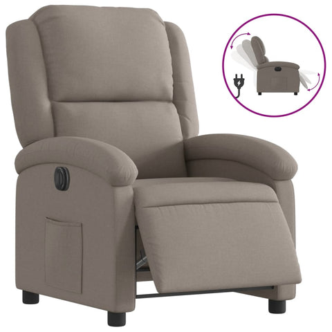 vidaXL Relaxsessel Elektrisch Taupe Stoff