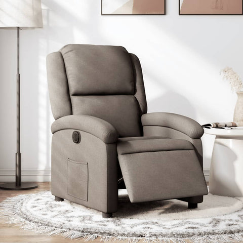 vidaXL Relaxsessel Elektrisch Taupe Stoff