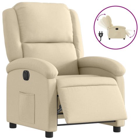 vidaXL Relaxsessel Elektrisch Creme Stoff