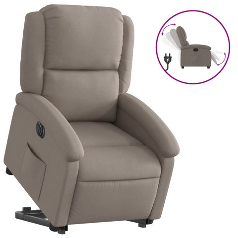 vidaXL Relaxsessel mit Aufstehhilfe Elektrisch Taupe Stoff