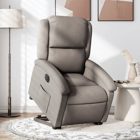 vidaXL Relaxsessel mit Aufstehhilfe Elektrisch Taupe Stoff