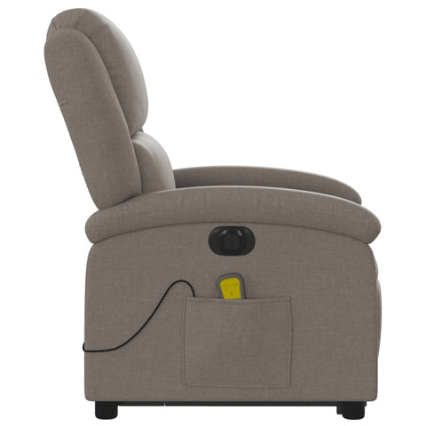 vidaXL Elektrischer Massagesessel mit Aufstehhilfe Taupe Stoff