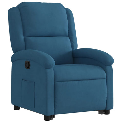 vidaXL Relaxsessel mit Aufstehhilfe Blau Samt