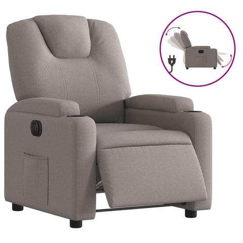 vidaXL Relaxsessel Elektrisch Taupe Stoff