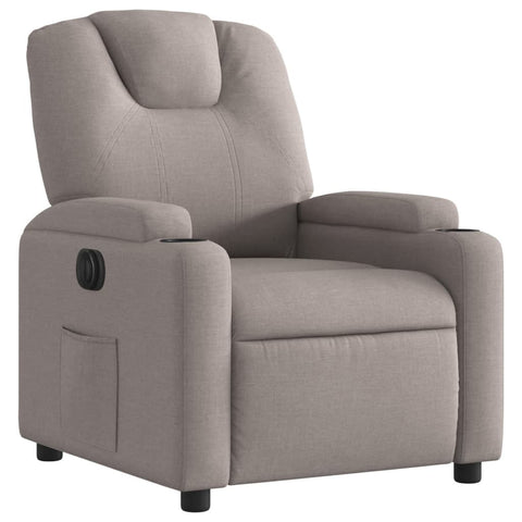 vidaXL Relaxsessel Elektrisch Taupe Stoff