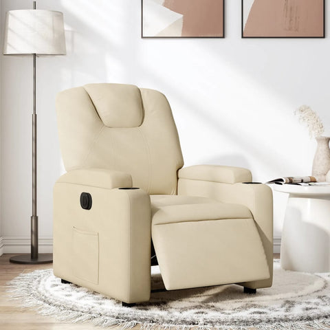 vidaXL Relaxsessel Elektrisch Creme Stoff