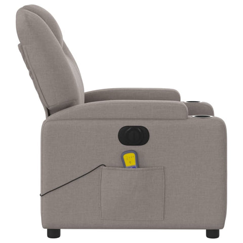 vidaXL Massagesessel Elektrisch Taupe Stoff