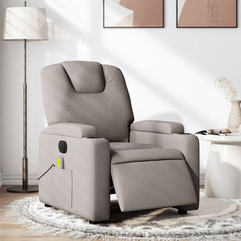 vidaXL Massagesessel Elektrisch Taupe Stoff