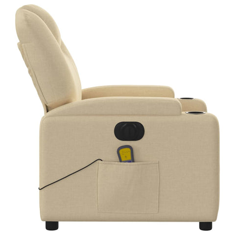 vidaXL Massagesessel Elektrisch Creme Stoff