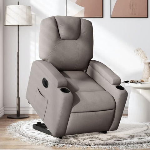 vidaXL Relaxsessel mit Aufstehhilfe Elektrisch Taupe Stoff