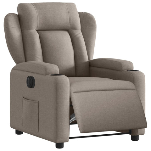 vidaXL Relaxsessel Elektrisch Taupe Stoff