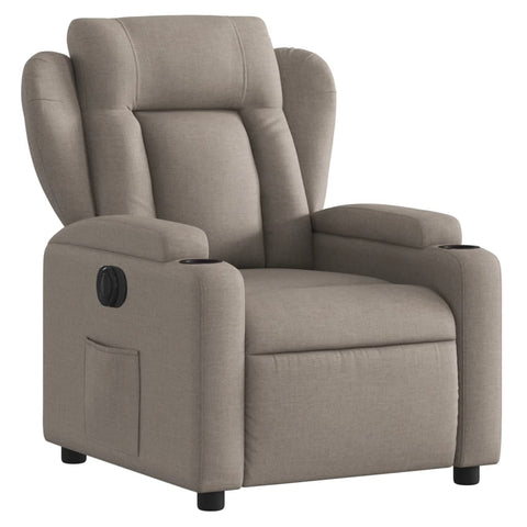 vidaXL Relaxsessel Elektrisch Taupe Stoff