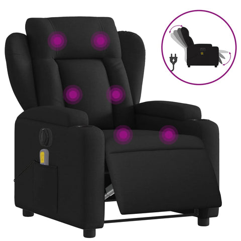 vidaXL Massagesessel Elektrisch Schwarz Stoff