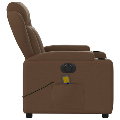 vidaXL Massagesessel Elektrisch Braun Stoff