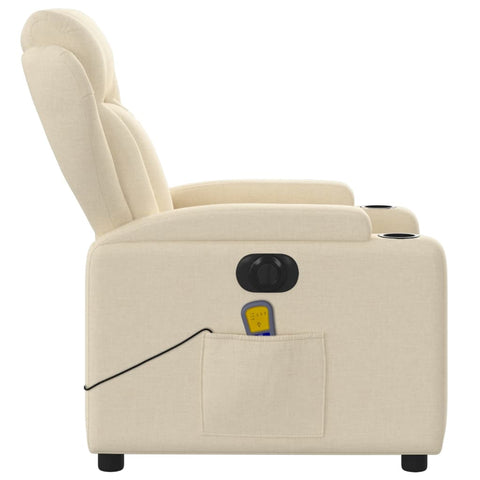 vidaXL Massagesessel Elektrisch Creme Stoff