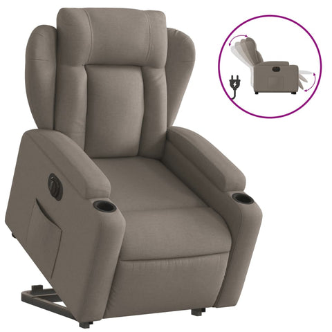 vidaXL Relaxsessel mit Aufstehhilfe Elektrisch Taupe Stoff