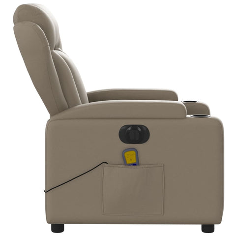 vidaXL Massagesessel Elektrisch Cappuccino-Braun Kunstleder