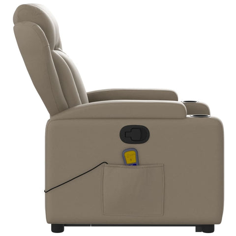 vidaXL Massagesessel mit Aufstehhilfe Cappuccino-Braun Kunstleder