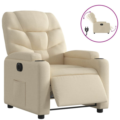 vidaXL Relaxsessel Elektrisch Creme Stoff