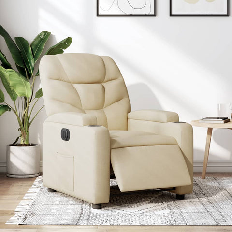 vidaXL Relaxsessel Elektrisch Creme Stoff