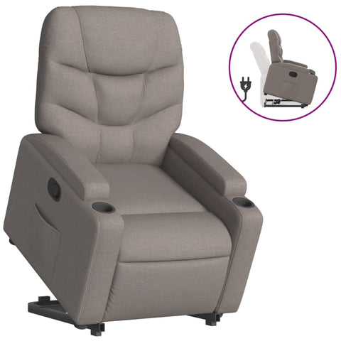 vidaXL Relaxsessel mit Aufstehhilfe Taupe Stoff