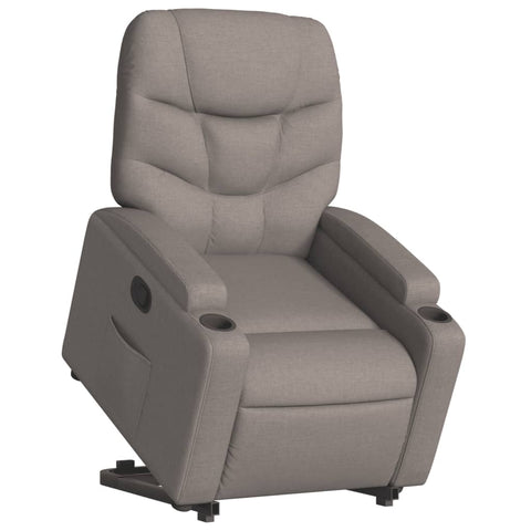 vidaXL Relaxsessel mit Aufstehhilfe Taupe Stoff