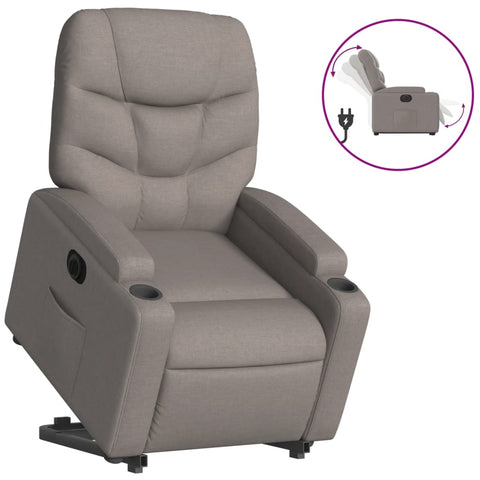 vidaXL Relaxsessel mit Aufstehhilfe Elektrisch Taupe Stoff