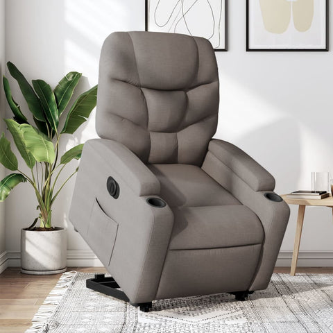 vidaXL Relaxsessel mit Aufstehhilfe Elektrisch Taupe Stoff