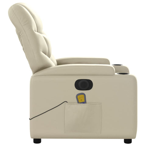 vidaXL Massagesessel Elektrisch Creme Kunstleder