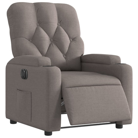 vidaXL Relaxsessel Elektrisch Taupe Stoff